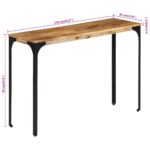 Table console marron 110x35x76cm bois massif de manguier et fer – Image 8