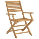 Chaises pliables de jardin lot de 4 bois massif d'acacia – Image 2
