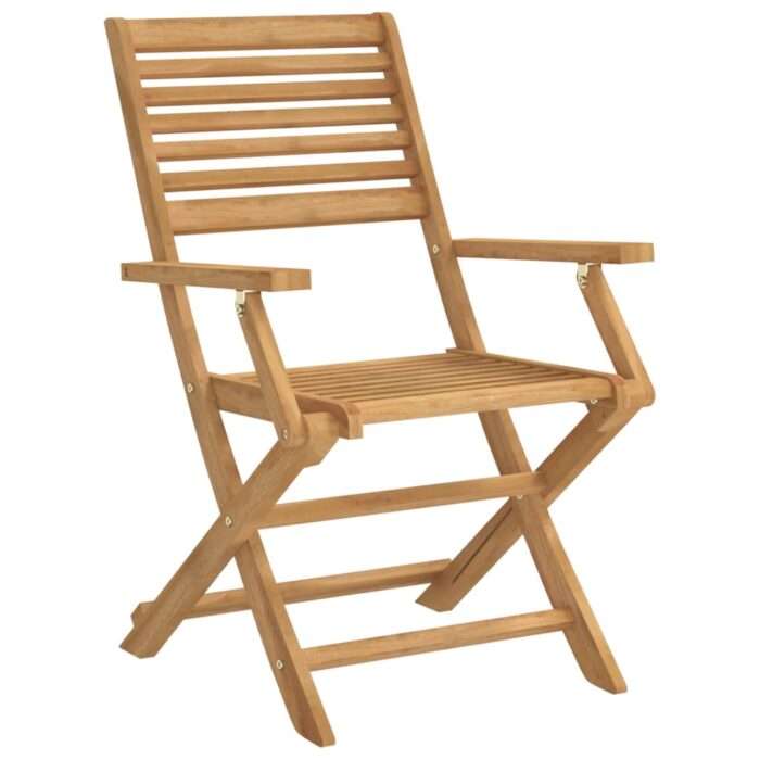 Chaises pliables de jardin lot de 4 bois massif d'acacia – Image 2