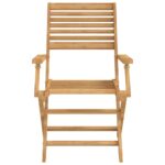 Chaises pliables de jardin lot de 4 bois massif d'acacia – Image 3