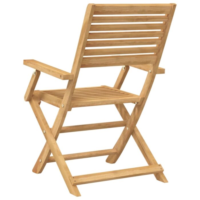Chaises pliables de jardin lot de 4 bois massif d'acacia – Image 5
