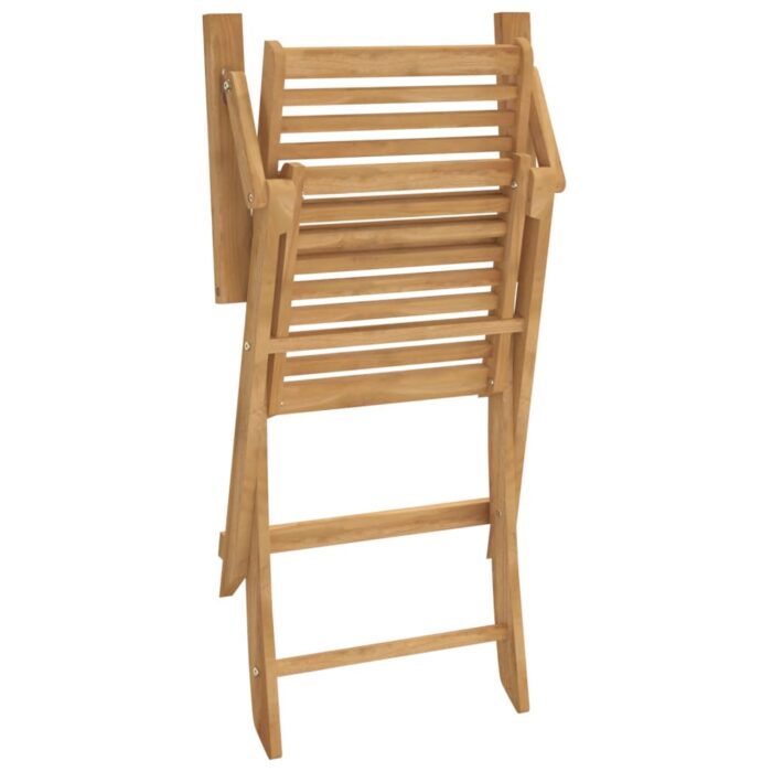 Chaises pliables de jardin lot de 4 bois massif d'acacia – Image 6
