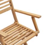 Chaises pliables de jardin lot de 4 bois massif d'acacia – Image 7