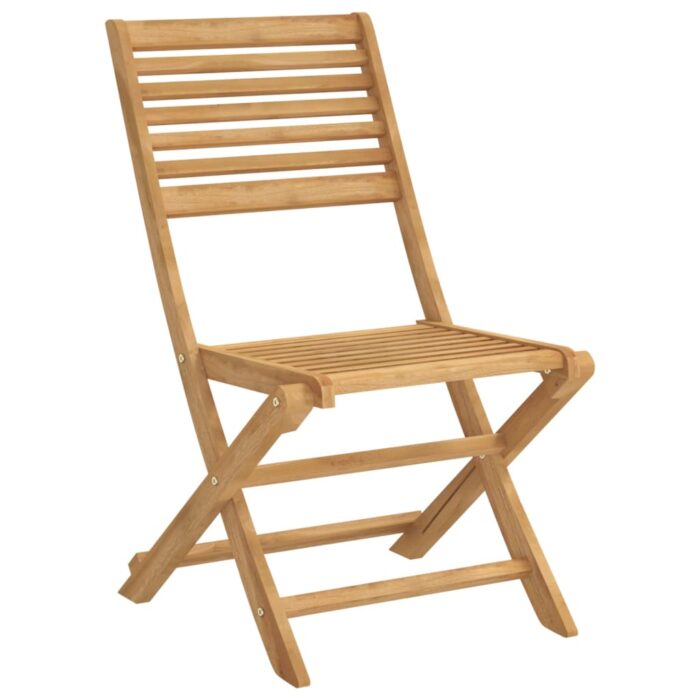 Chaises pliables de jardin lot de 2 bois massif d'acacia – Image 2