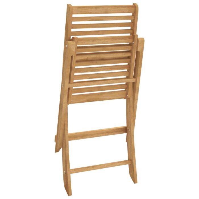Chaises pliables de jardin lot de 2 bois massif d'acacia – Image 6