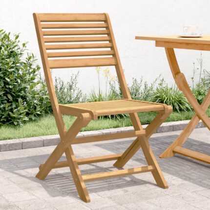 Chaises pliables de jardin lot de 2 bois massif d'acacia