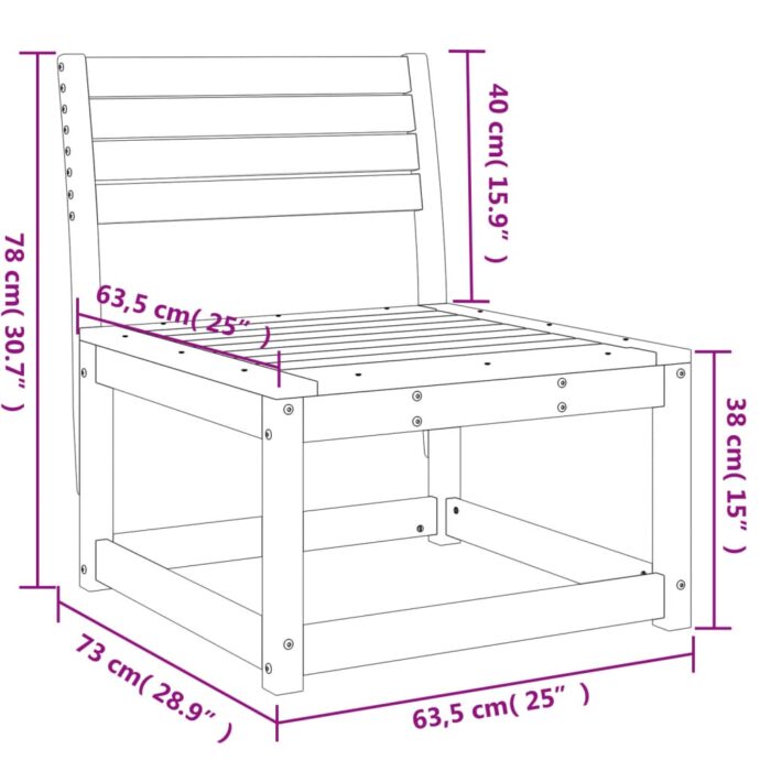 Canapé de jardin bois de pin massif – Image 6
