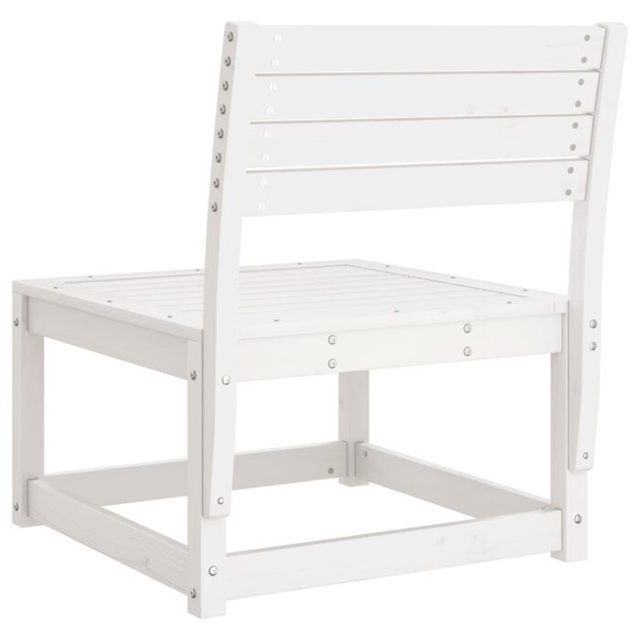 Canapé de jardin blanc bois de pin massif – Image 4