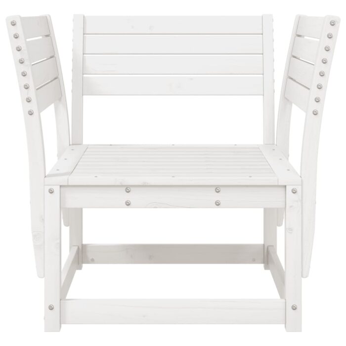 Chaise de jardin blanc bois massif de pin – Image 2
