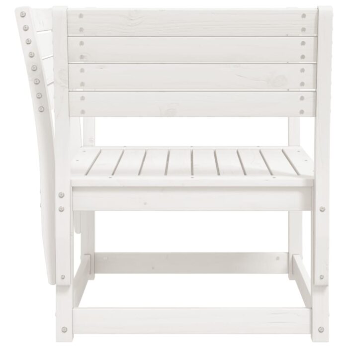 Chaise de jardin blanc bois massif de pin – Image 3