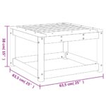 Repose-pied de jardin blanc bois de pin massif – Image 6