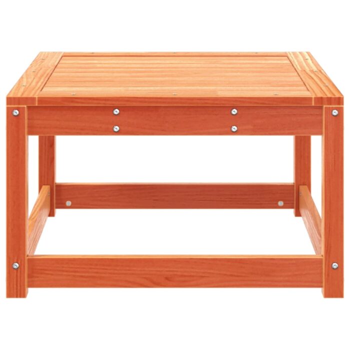 Repose-pied de jardin cire marron bois de pin massif – Image 2