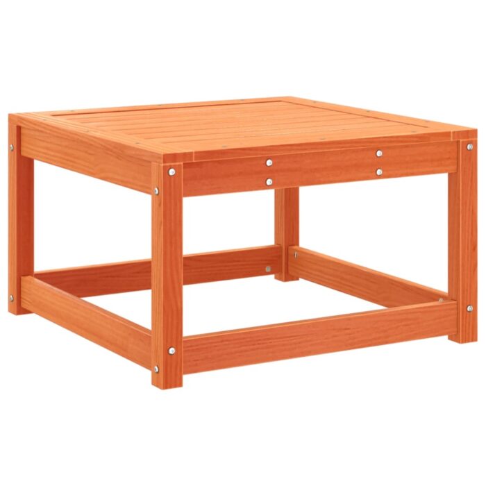 Repose-pied de jardin cire marron bois de pin massif – Image 4