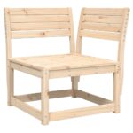 Canapé d'angle de jardin et coussins 73x73x78cm bois pin massif – Image 2