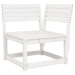 Canapé d'angle de jardin et coussins blanc bois de pin massif – Image 2
