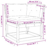 Canapé d'angle de jardin et coussins blanc bois de pin massif – Image 8