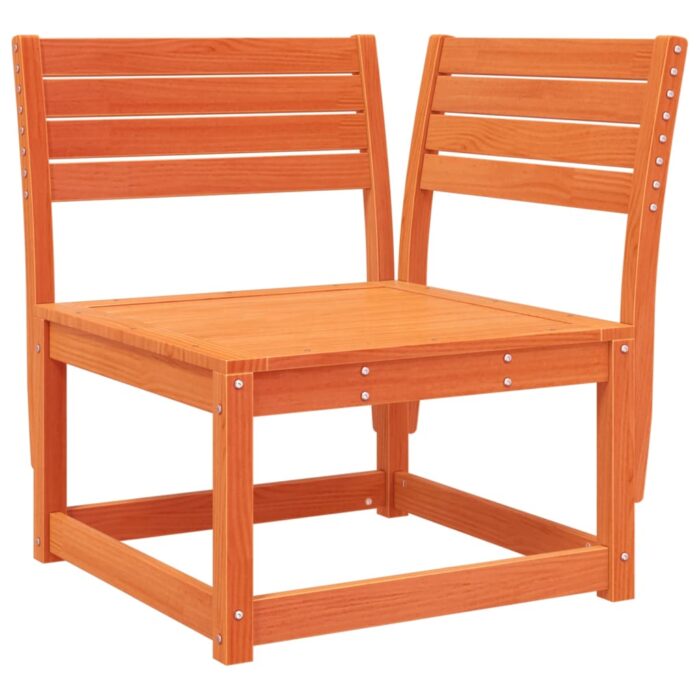 Canapé d'angle de jardin coussins cire marron bois pin massif – Image 2