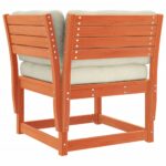 Canapé d'angle de jardin coussins cire marron bois pin massif – Image 5
