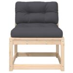 Canapé de jardin avec coussins bois de pin solide – Image 3