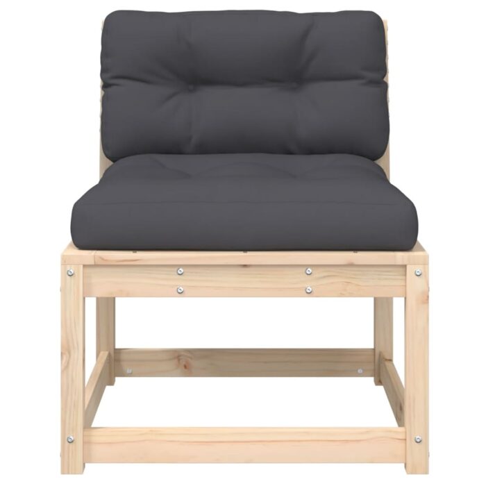 Canapé de jardin avec coussins bois de pin solide – Image 3