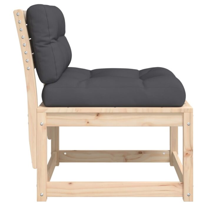 Canapé de jardin avec coussins bois de pin solide – Image 4