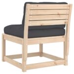 Canapé de jardin avec coussins bois de pin solide – Image 5