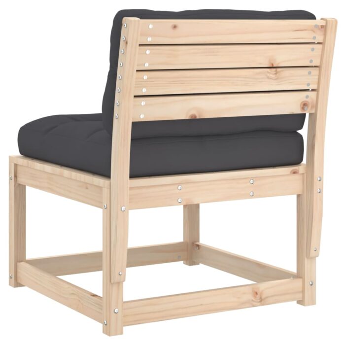 Canapé de jardin avec coussins bois de pin solide – Image 5