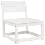 Canapé de jardin avec coussins blanc bois de pin solide – Image 2