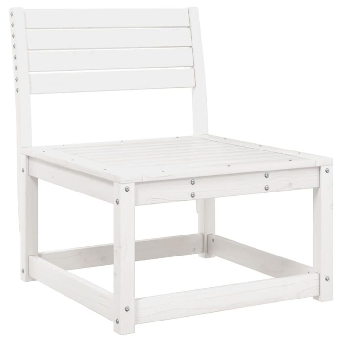 Canapé de jardin avec coussins blanc bois de pin solide – Image 2