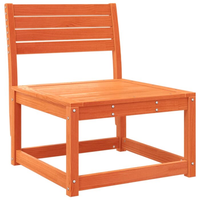 Canapé de jardin avec coussins cire marron bois pin massif – Image 2