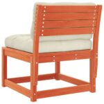 Canapé de jardin avec coussins cire marron bois pin massif – Image 5