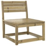Canapé de jardin avec coussins bois de pin imprégné – Image 2