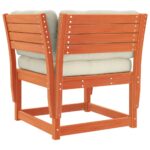 Canapé de jardin accoudoirs et coussins cire marron massif pin – Image 5