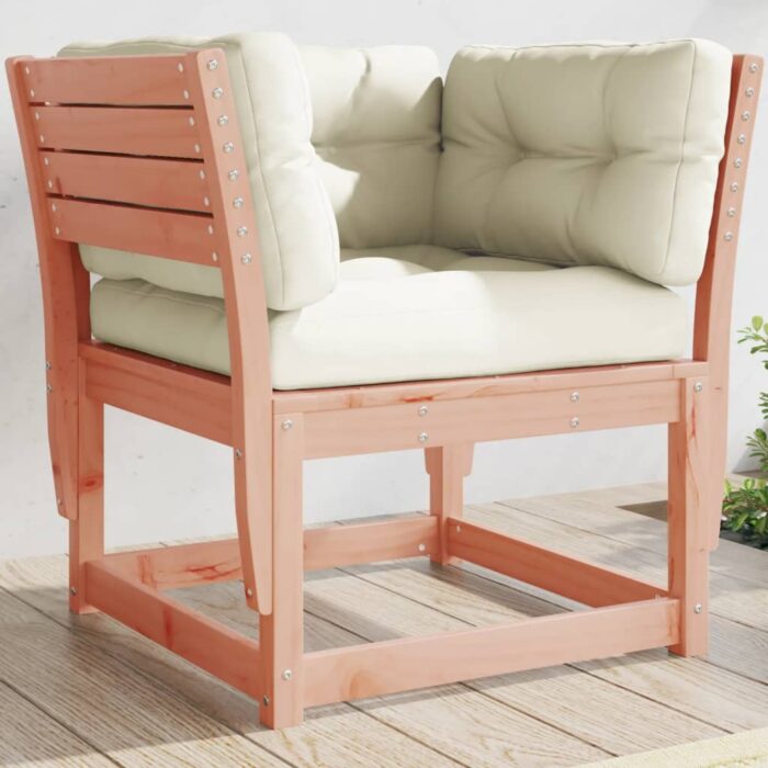 Canapé de jardin accoudoirs avec coussins bois massif douglas – Image 1