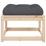 Repose-pied de jardin avec coussins bois de pin massif – Image 4