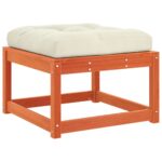 Repose-pied de jardin avec coussins bois massif de pin – Image 5