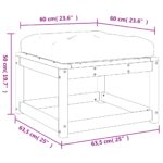 Repose-pied de jardin avec coussins bois massif de pin – Image 8