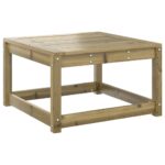 Repose-pied de jardin avec coussins bois de pin imprégné – Image 2