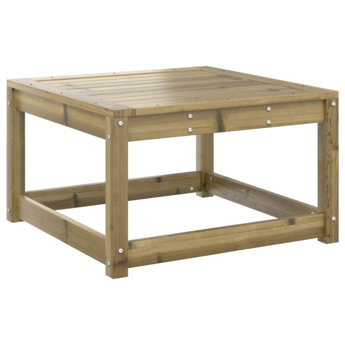 Repose-pied de jardin avec coussins bois de pin imprégné – Image 2