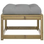 Repose-pied de jardin avec coussins bois de pin imprégné – Image 4