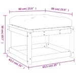 Repose-pied de jardin avec coussins bois de pin imprégné – Image 8