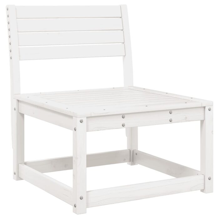 Canapés de jardin avec coussins 2pcs blanc bois de pin massif – Image 2