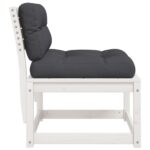 Canapés de jardin avec coussins 2pcs blanc bois de pin massif – Image 5