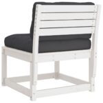 Canapés de jardin avec coussins 2pcs blanc bois de pin massif – Image 6