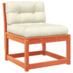 Canapés de jardin et coussins 2pcs cire marron bois pin massif – Image 3