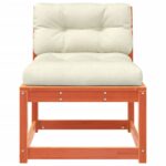 Canapés de jardin et coussins 2pcs cire marron bois pin massif – Image 4