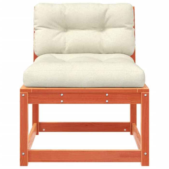 Canapés de jardin et coussins 2pcs cire marron bois pin massif – Image 4