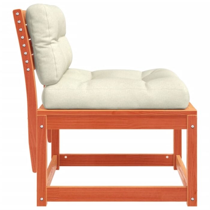 Canapés de jardin et coussins 2pcs cire marron bois pin massif – Image 5