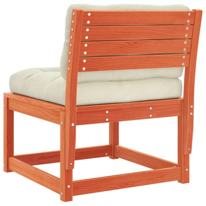 Canapés de jardin et coussins 2pcs cire marron bois pin massif – Image 6