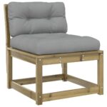 Canapés de jardin avec coussins 2pcs bois de pin imprégné – Image 3